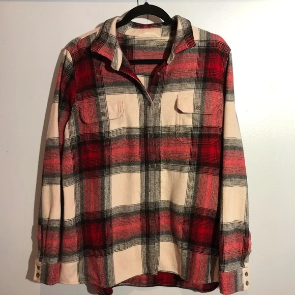 Woolrich Women’s Plaid Wool Botton Down Shirt Jacket - Picture 1 of 11